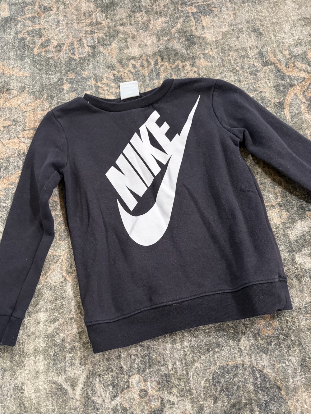 Nike Kids Black Sweatshirt with Large White Swoosh
